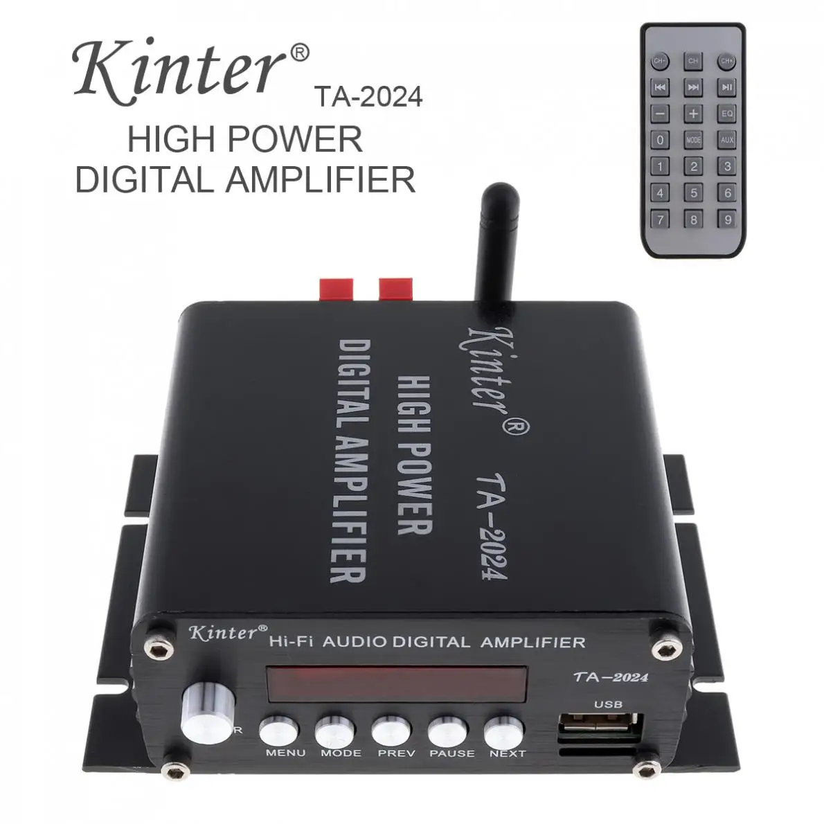 Kinter TA-2024 Amplifier Audio Speaker Car Bluetooth Class-D Digital Amplifier 15W Player+Remote Controller +3A Power Supply
Kinter TA-2024 Amplifier Audio Speaker Car Bluetooth Class-D Digital Amplifier 15W Player+Remote Controller +3A Power Supply