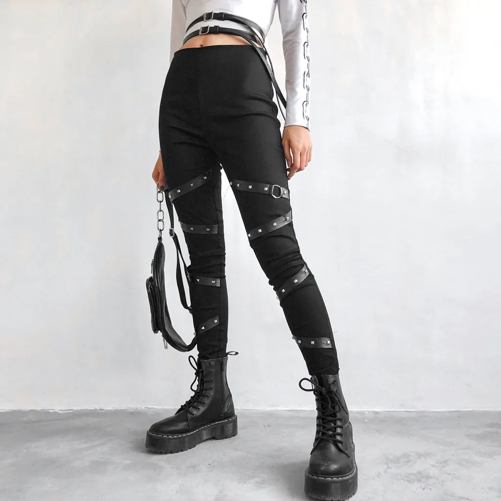 Black Streetwear Gothic Women Pencil Pants Skinny Patchwork Rivet Trousers Ladies Cargo Pantalon Tight High Waist Pants Femme
Black Streetwear Gothic Women Pencil Pants Skinny Patchwork Rivet Trousers Ladies Cargo Pantalon Tight High Waist Pants Femme