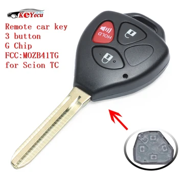 KEYEU 3 Button Keyless Entry With G Transpond Chip Remote Car Key Fob Fit for Toyota Scion TC 2011 2012 2013 FCC ID: MOZB41TG
KEYEU 3 Button Keyless Entry With G Transpond Chip Remote Car Key Fob Fit for Toyota Scion TC 2011 2012 2013 FCC ID: MOZB41TG