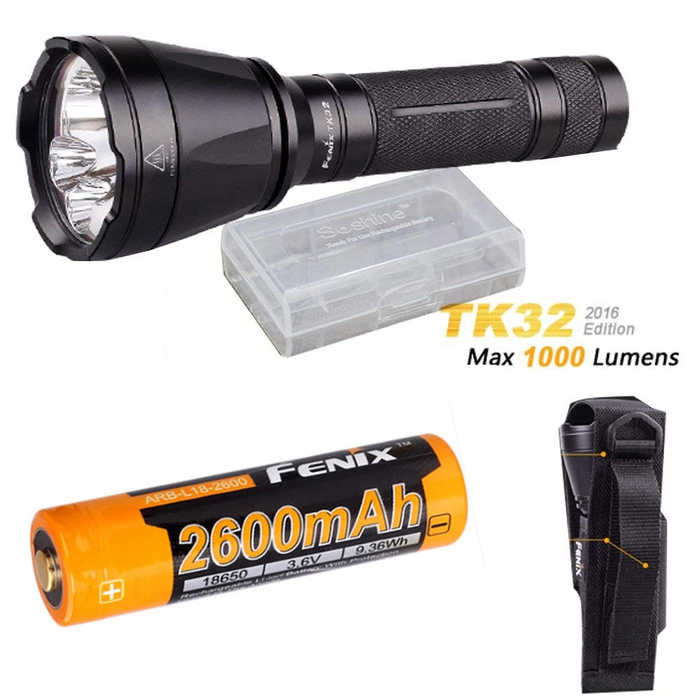 Fenix TK32 2016 CREE LED 1000 Lumen built in Red, Green Lights and dual tail switch tactical Flashlight + ARB-L18-2600 battery
Fenix TK32 2016 CREE LED 1000 Lumen built in Red, Green Lights and dual tail switch tactical Flashlight + ARB-L18-2600 battery