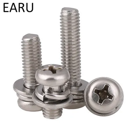 304 Stainless Steel Combination Screw Bolt Screw&Washer Assemblies Round Pan cross selftapping screw M2*5/6/8/10/12mm F
304 Stainless Steel Combination Screw Bolt Screw&Washer Assemblies Round Pan cross selftapping screw M2*5/6/8/10/12mm F