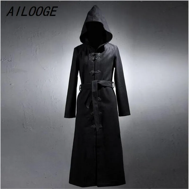 AILOOGE Design Men's Gothic Rock Thick Long Hooded Coat 2017 Fashion Slim Men Outerwear Classic Single Breasted Cool Trench Coat
AILOOGE Design Men's Gothic Rock Thick Long Hooded Coat 2017 Fashion Slim Men Outerwear Classic Single Breasted Cool Trench Coat