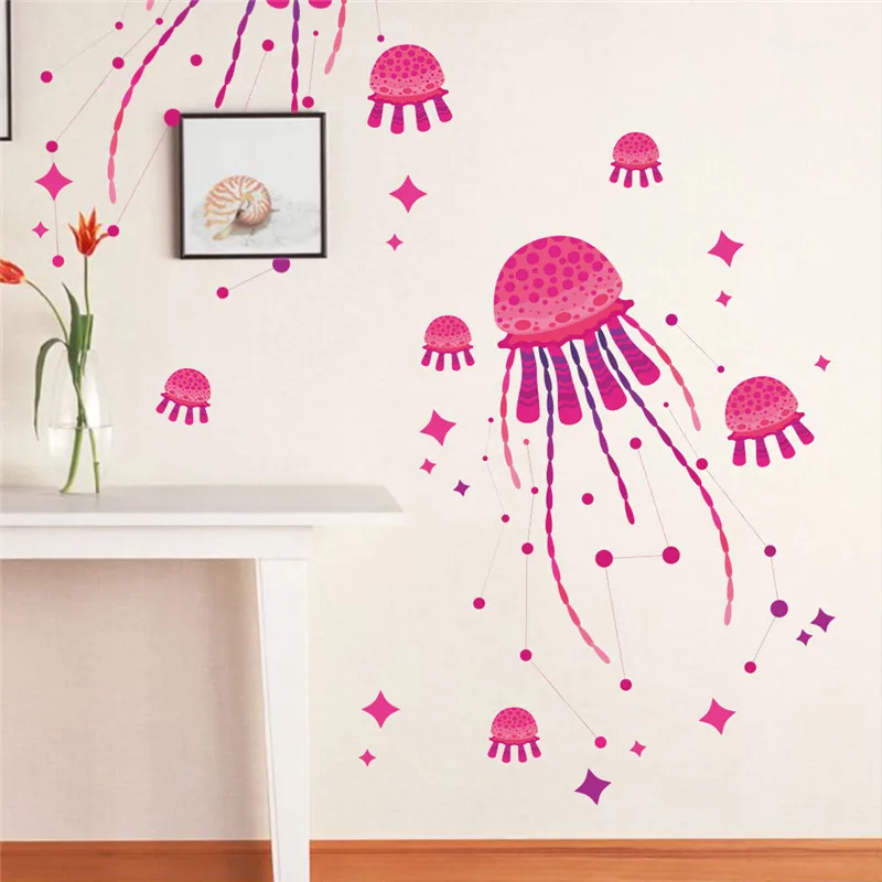 Наклейка на стену с изображением медузы осьминога щупальцев|wall sticker|bedroom stickersposters
