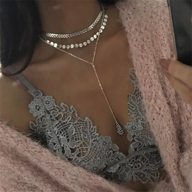 Bohemian Multi Layer Hand Round Sequins Pendant Necklace For Women Fashion Silver Color Chain Necklace Birthday Gift
Bohemian Multi Layer Hand Round Sequins Pendant Necklace For Women Fashion Silver Color Chain Necklace Birthday Gift