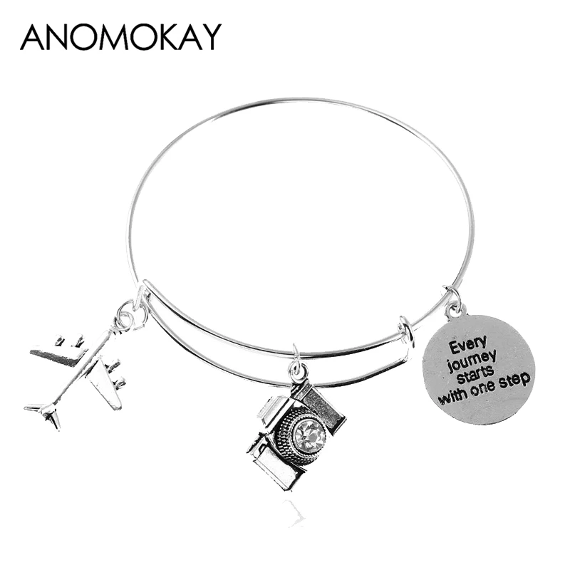 New Simple Airplane Camera Journey Pendant Silver Charm Bracelet Original Design Handmade Cuff Bracelets Bangles Alloy Jewelry
New Simple Airplane Camera Journey Pendant Silver Charm Bracelet Original Design Handmade Cuff Bracelets Bangles Alloy Jewelry