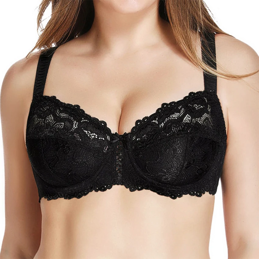 Womens Lace Bra Plus Size Full Coverage Underwire Non-padded Lace Froral Unlined Minimizer Bra Lingerie for Woman 42DDD
Womens Lace Bra Plus Size Full Coverage Underwire Non-padded Lace Froral Unlined Minimizer Bra Lingerie for Woman 42DDD