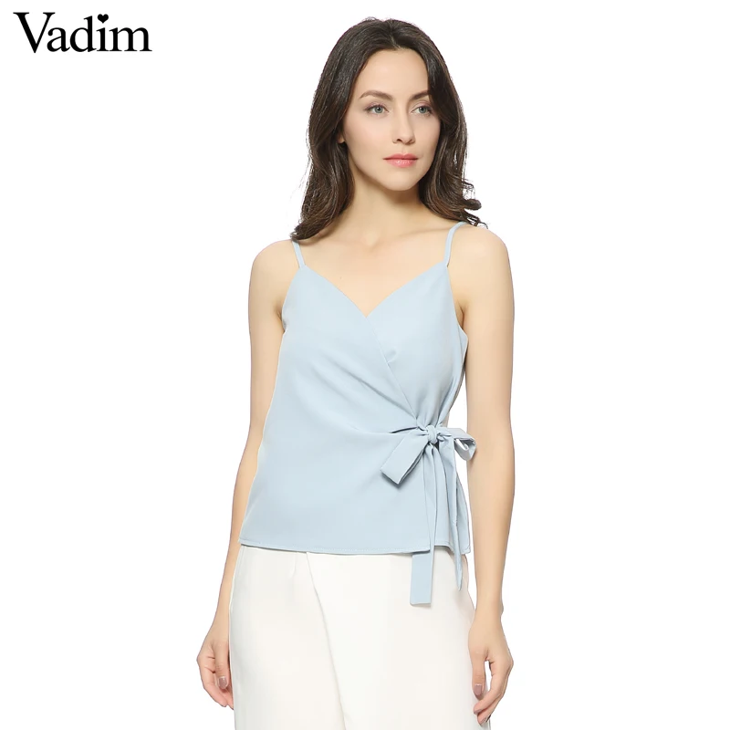 Vadim women elegant bow design camis tank tops sleeveless backless shirts ladies fashion slim brand tops blouses blusas WT352
Vadim women elegant bow design camis tank tops sleeveless backless shirts ladies fashion slim brand tops blouses blusas WT352