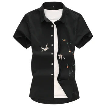Shirt XL lapel 100% cotton short sleeve flower and bird embroidery fashion high quality breathable shirt men's fashion 7XL shirt
Shirt XL lapel 100% cotton short sleeve flower and bird embroidery fashion high quality breathable shirt men's fashion 7XL shirt