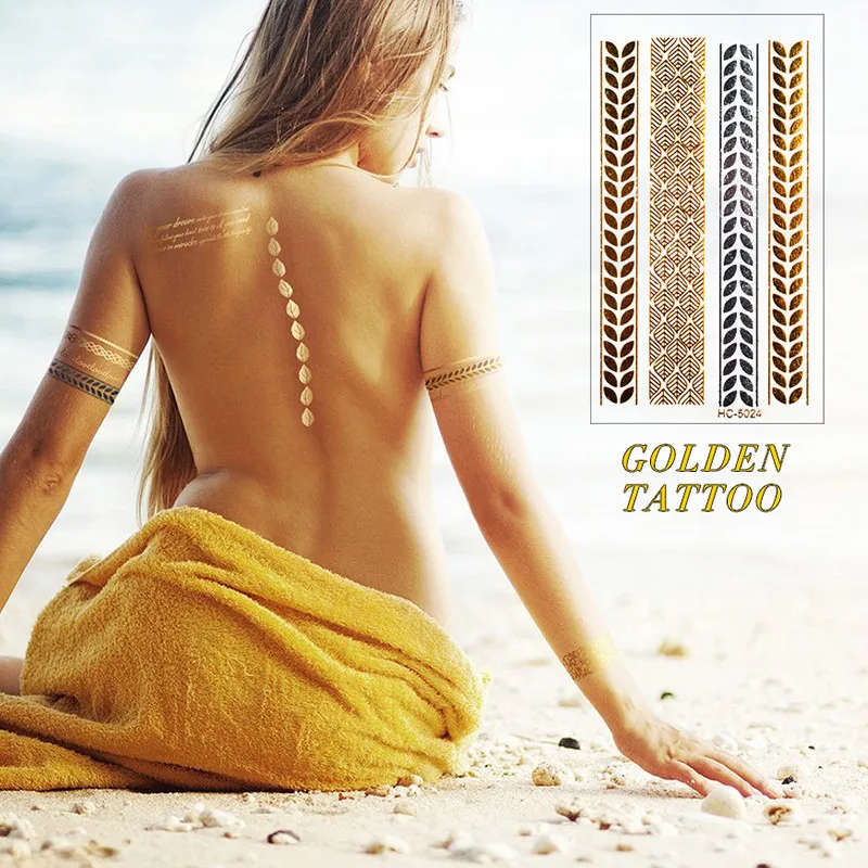 New Design Gold flash tattoo Fashion Temporary tatoo temporary stickers Temporary Body Art Waterproof Tattoo Pattern VH0224
New Design Gold flash tattoo Fashion Temporary tatoo temporary stickers Temporary Body Art Waterproof Tattoo Pattern VH0224