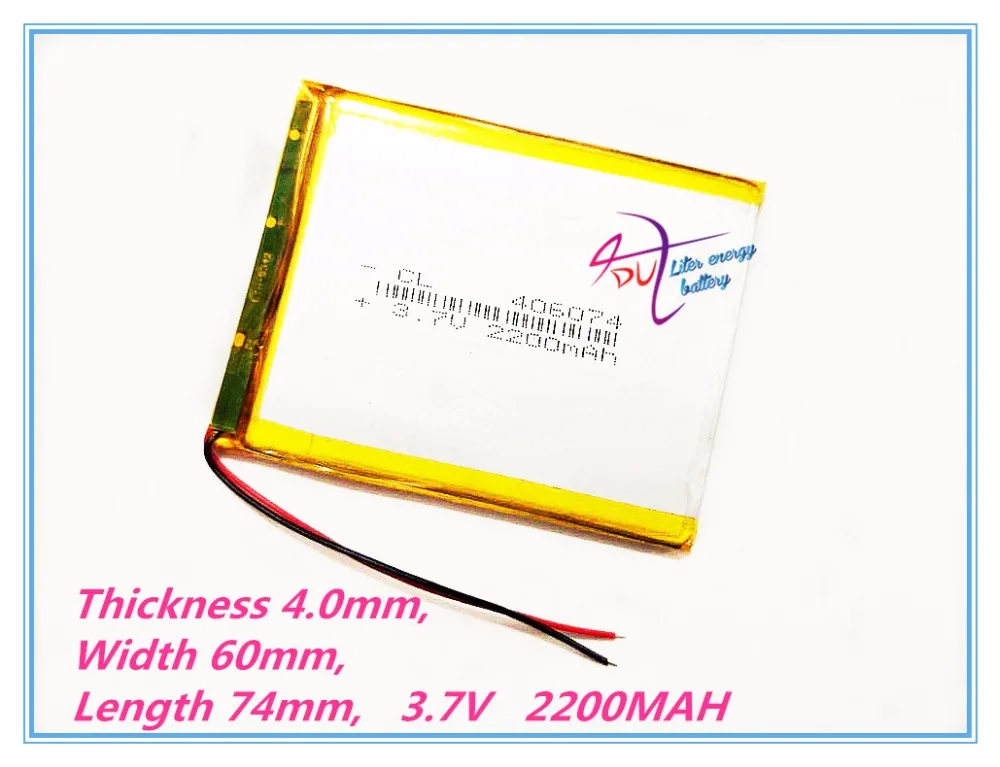 406075 3.7V 2200MAH Rechargeable li Polymer Battery For GPS DVR E-Book Tablet PC Power Bank Wexler Book E6005 356075 345975
406075 3.7V 2200MAH Rechargeable li Polymer Battery For GPS DVR E-Book Tablet PC Power Bank Wexler Book E6005 356075 345975