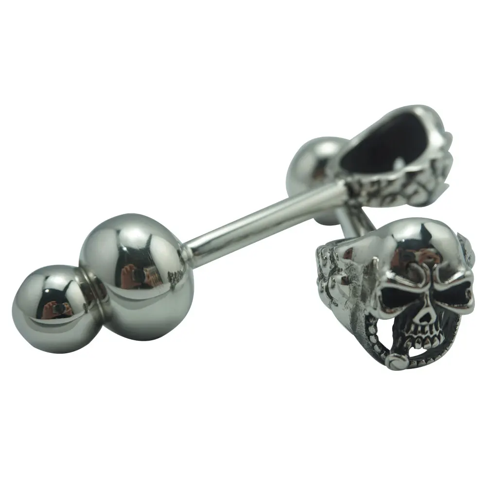 Length 128mm new design Skull head stainless steel anal butt plug with cock ring metal two anal beads fetish insert sex toys 4 Length 128mm new design Skull head stainless steel anal butt plug with cock ring metal two anal beads fetish insert sex toys 4