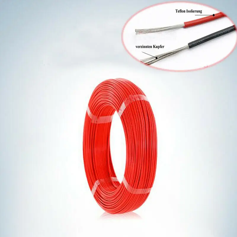 12~28AWG UL1332 Teflon high temperature line Red Teflon Tin Plated Copper Wires FEP 1/2/3/5/10/20Meter
12~28AWG UL1332 Teflon high temperature line Red Teflon Tin Plated Copper Wires FEP 1/2/3/5/10/20Meter