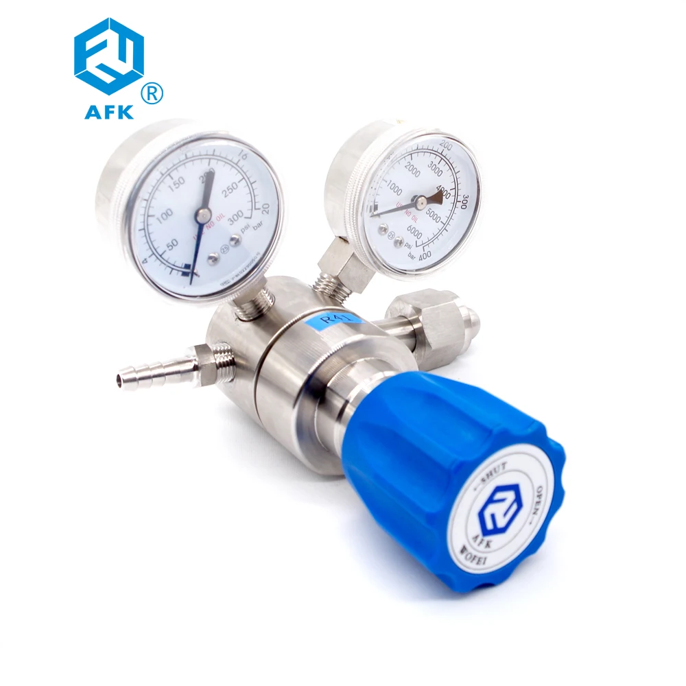High Pressure 316L Helium Pressure Regulator for Gas Cylinder with Pressure Gauge 6000PSI inlet 300 outlet G5/8 8mm Hose Barb
High Pressure 316L Helium Pressure Regulator for Gas Cylinder with Pressure Gauge 6000PSI inlet 300 outlet G5/8 8mm Hose Barb