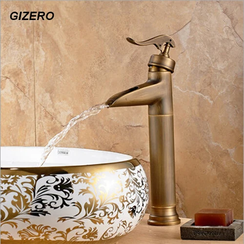 Antique Finish Brass Faucet Bathroom basin hot and cold taps torneira deck mounted single handle ZR195 | Обустройство дома