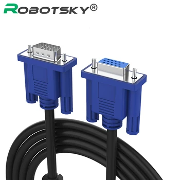 Robotsky 1.5M 3M VGA Extension Cable 1080P Male to Female VGA Adapter Connector for Computer Projector Monitor HDTV Displayer
Robotsky 1.5M 3M VGA Extension Cable 1080P Male to Female VGA Adapter Connector for Computer Projector Monitor HDTV Displayer