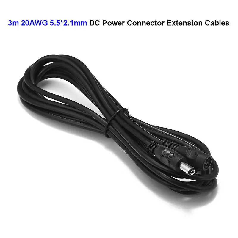 3m 5.5 x 2.1mm DC 12V Jack Connector Power Extension Cable Adapter 20AWG Electric Wires For CCTV Camera LED Strip Solar Panel
3m 5.5 x 2.1mm DC 12V Jack Connector Power Extension Cable Adapter 20AWG Electric Wires For CCTV Camera LED Strip Solar Panel