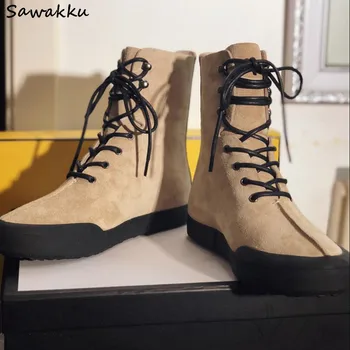 New Suede Leather Beige Black Women Casual Ankle Boots Lace Up Round Toe Flats Cowboy Cool Martin Booties Combat Botines Mujer
New Suede Leather Beige Black Women Casual Ankle Boots Lace Up Round Toe Flats Cowboy Cool Martin Booties Combat Botines Mujer