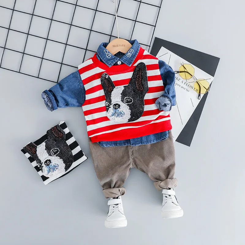 Spring Kids Denim Clothing Sets Infants Baby Boys Girls Long Sleeve Gentleman T-shirt cotton Pants 3pcs Autumn Casual Suits
Spring Kids Denim Clothing Sets Infants Baby Boys Girls Long Sleeve Gentleman T-shirt cotton Pants 3pcs Autumn Casual Suits