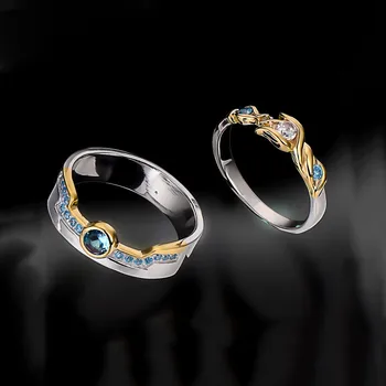 

LoL Heroes Master Couples Lover's Rings Lux Ezreal S925 Sterling Sliver Rings The Prodigal Explorer Game Jewelry