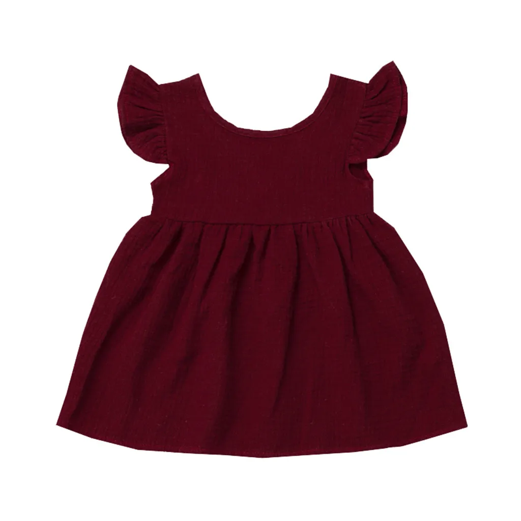 Stylish cute flying sleeves solid color dress comfortable Summer Toddler Baby Girls Fly Sleeve Solid Dress Clothes Dresses F4
Stylish cute flying sleeves solid color dress comfortable Summer Toddler Baby Girls Fly Sleeve Solid Dress Clothes Dresses F4