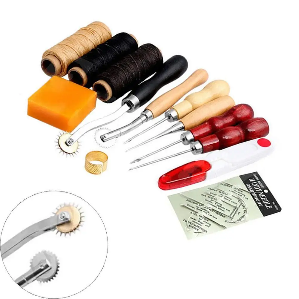13Pcs/set Leather Craft Hand Stitching Sewing Tool Thread Awl Waxed Thimble Kit High Quality Steel+Wood Tools Set Free Shipping
13Pcs/set Leather Craft Hand Stitching Sewing Tool Thread Awl Waxed Thimble Kit High Quality Steel+Wood Tools Set Free Shipping