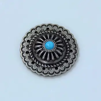 (KB305) 10pc 1-2/5''(3.5cm) Jumbo Stamped Blank Concho Antique-Silver w/ Blue Stone Leathercraft
(KB305) 10pc 1-2/5''(3.5cm) Jumbo Stamped Blank Concho Antique-Silver w/ Blue Stone Leathercraft