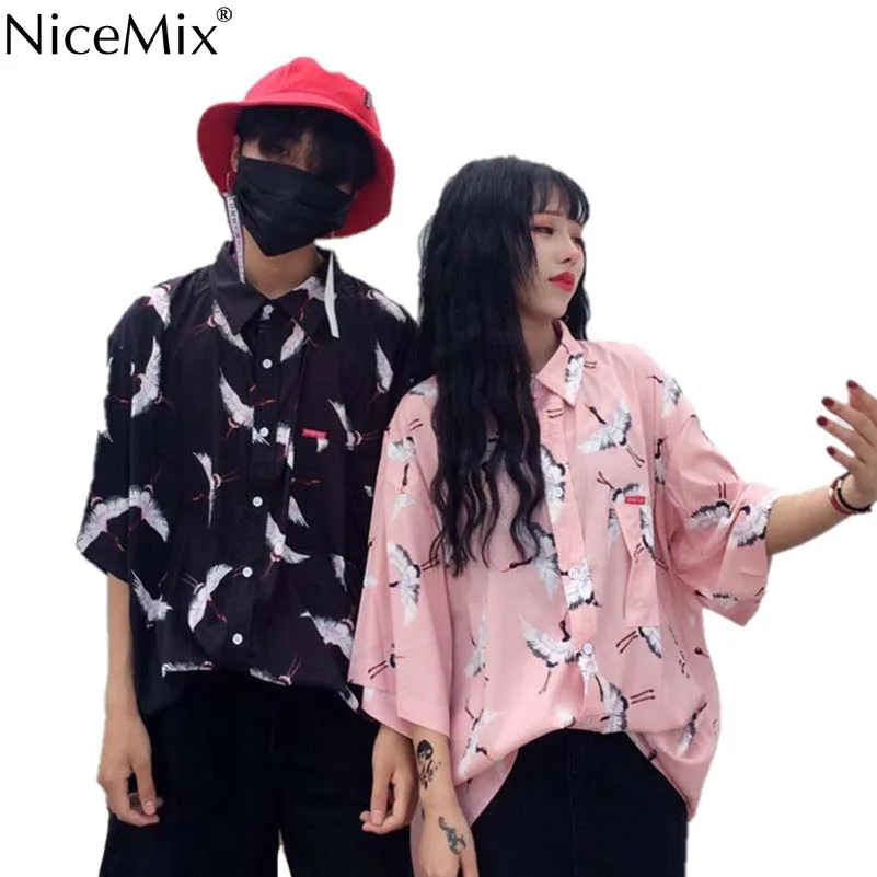 NiceMix Summer Harajuku Unisex Blouse Short Sleeve Womens Shirt Print Crane Tops And Blouse Casual Blusas Camisas Mujer 2019
NiceMix Summer Harajuku Unisex Blouse Short Sleeve Womens Shirt Print Crane Tops And Blouse Casual Blusas Camisas Mujer 2019