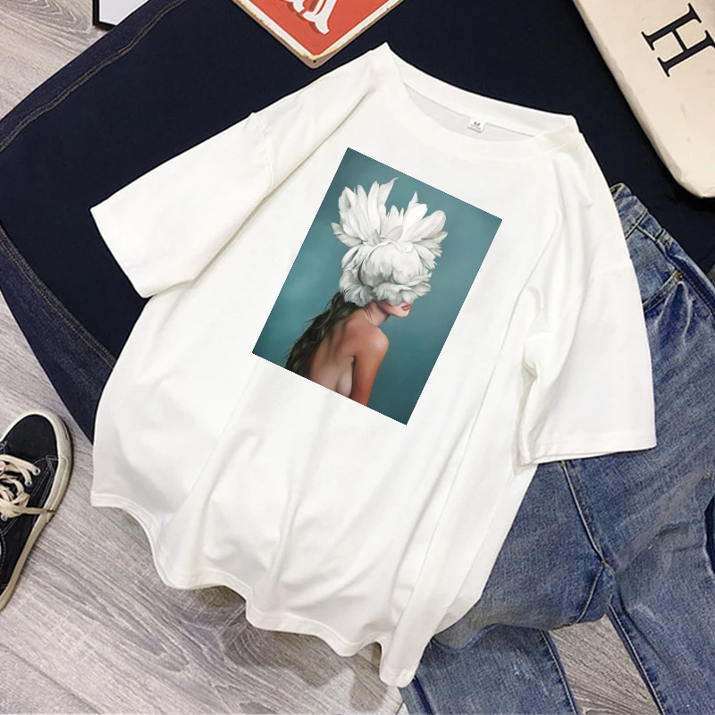 New White Cotton T Shirt Women Harajuku Aesthetics Tshirt Flowers Print Short Sleeve Tee Shirt Femme Tops Fashion Tumblr T-shirt
New White Cotton T Shirt Women Harajuku Aesthetics Tshirt Flowers Print Short Sleeve Tee Shirt Femme Tops Fashion Tumblr T-shirt