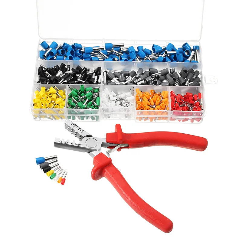 Ferrule Crimper Plier + 800 Pcs Crimping Terminals Sets AWG23-10 Wire Cable Tube Multi Hand Tools
Ferrule Crimper Plier + 800 Pcs Crimping Terminals Sets AWG23-10 Wire Cable Tube Multi Hand Tools