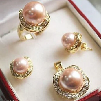Set 10mm &14mm pink South sea Shell Pearl Earrings Necklace Ring size 7 8 9 #
Set 10mm &14mm pink South sea Shell Pearl Earrings Necklace Ring size 7 8 9 #