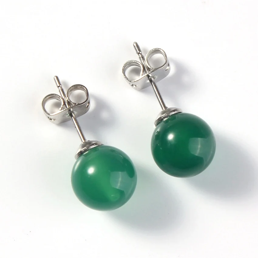 Trendy-beads New Stylish Silver Plated Green Onyx Round Beads Stud Earrings For Women Fashion Jewelry
Trendy-beads New Stylish Silver Plated Green Onyx Round Beads Stud Earrings For Women Fashion Jewelry