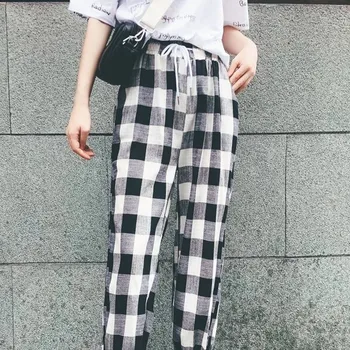 Jocoo Jolee Women Vintage Plaid Harem Pants Korean Ankle-Length Pants Casual Cotton and Linen High Waist Loose Drawstring Pants
Jocoo Jolee Women Vintage Plaid Harem Pants Korean Ankle-Length Pants Casual Cotton and Linen High Waist Loose Drawstring Pants