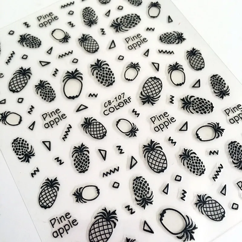 Newest CB sereis CB-107 pineapple 3d nail art sticker nail decal stamping export japan
Newest CB sereis CB-107 pineapple 3d nail art sticker nail decal stamping export japan