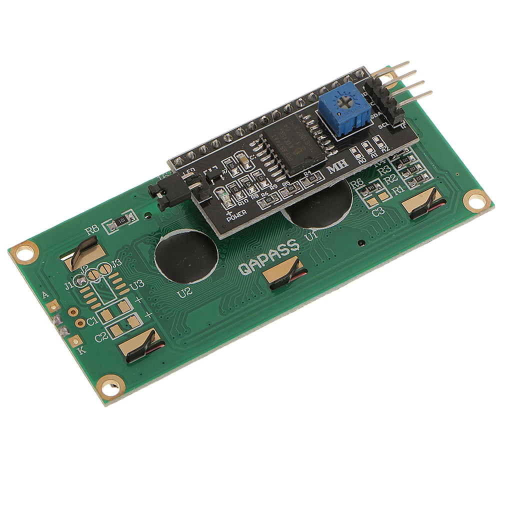 IIC I2C 1602 16x2 Character LCD Display Module Blue Back light for Arduino based project With this I2C interface LCD module
IIC I2C 1602 16x2 Character LCD Display Module Blue Back light for Arduino based project With this I2C interface LCD module