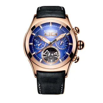 Reef Tiger/RT Luxury Mens Watches Rose Gold Automatic Watches Tourbillon Brown Leather Strap Blue Dial Watches RGA7503
Reef Tiger/RT Luxury Mens Watches Rose Gold Automatic Watches Tourbillon Brown Leather Strap Blue Dial Watches RGA7503