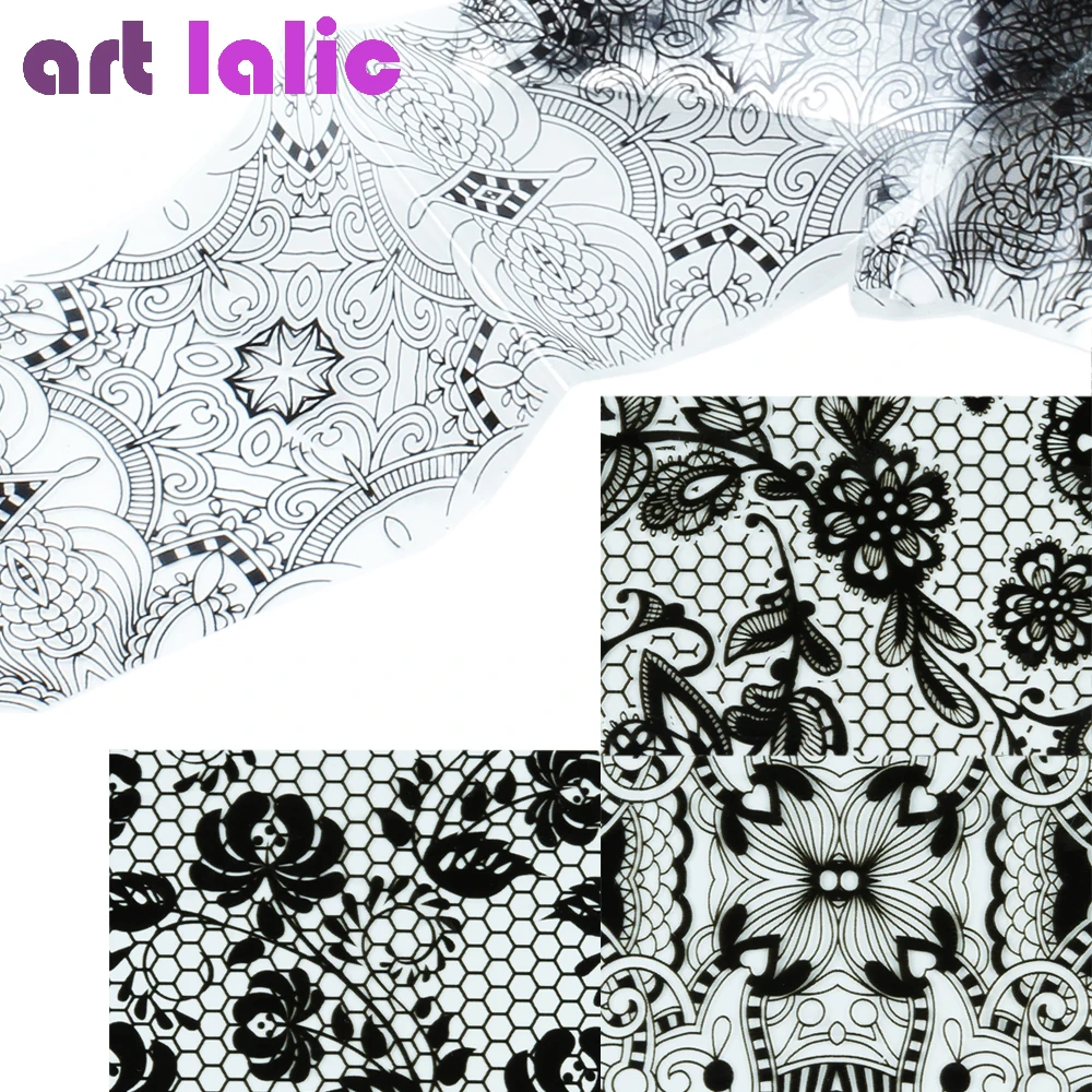 9Pcs/lot Nail Art Glue Transfer Foil Black Lace Flower Nail Stickers 9 Designs Nail Tips Decals Manicure Decor Tools 4*120CM
9Pcs/lot Nail Art Glue Transfer Foil Black Lace Flower Nail Stickers 9 Designs Nail Tips Decals Manicure Decor Tools 4*120CM