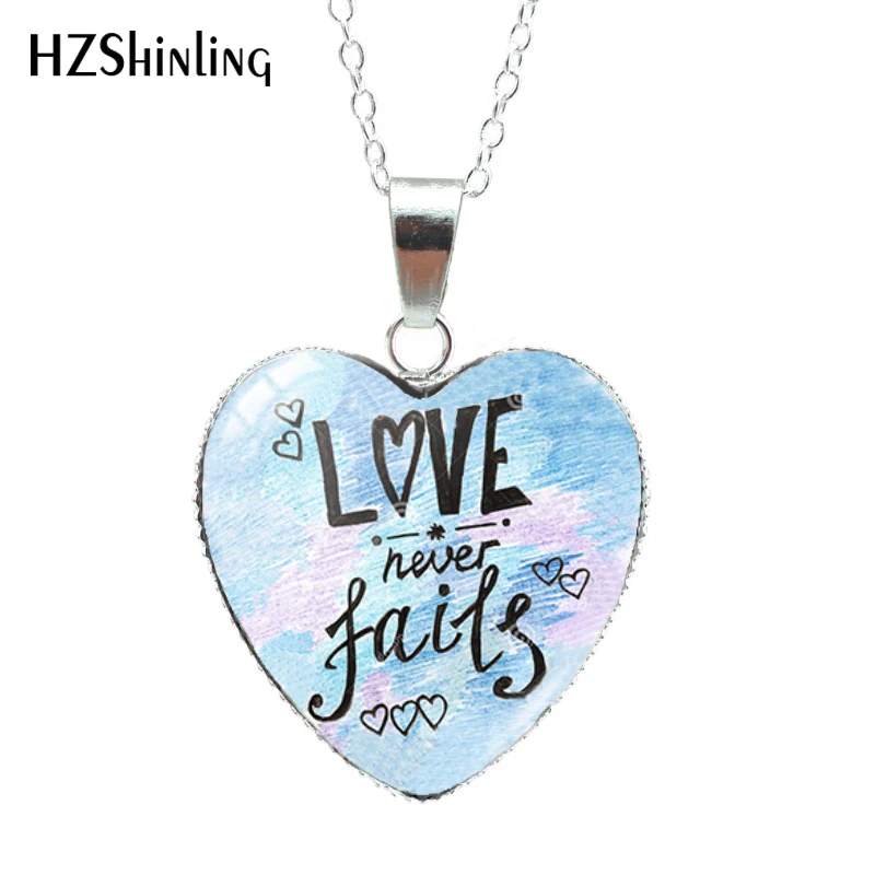 2019 New Fashion Love Never Fails 1Cor 13:8 Bible Heart Necklace Silver Plated Glass Pendants Jewelry Gifts
2019 New Fashion Love Never Fails 1Cor 13:8 Bible Heart Necklace Silver Plated Glass Pendants Jewelry Gifts