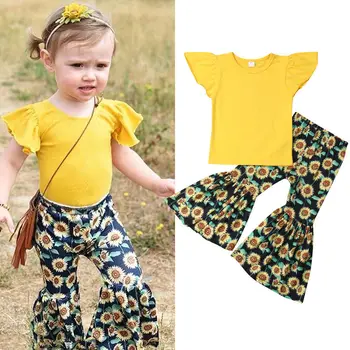 Toddler Kids Baby Girls Clothes Sets T-shirt Tops Sunflower Flared Pants Cute 2pcs Fashion Clothing Girl
Toddler Kids Baby Girls Clothes Sets T-shirt Tops Sunflower Flared Pants Cute 2pcs Fashion Clothing Girl