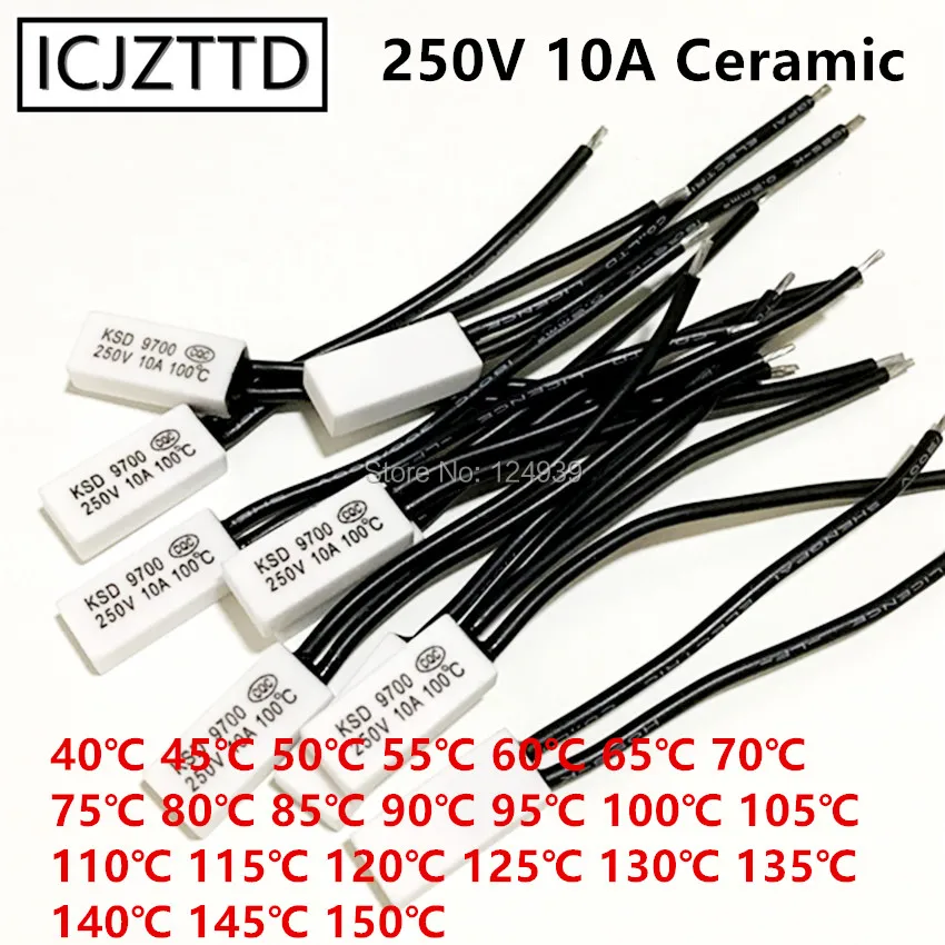 KSD9700 Thermostat 10A 250V Ceramic Temperature Thermal Control Switch normal close open NC NO 40℃ 45℃ 125℃ 100℃ 90℃ 80℃ Degree
KSD9700 Thermostat 10A 250V Ceramic Temperature Thermal Control Switch normal close open NC NO 40℃ 45℃ 125℃ 100℃ 90℃ 80℃ Degree