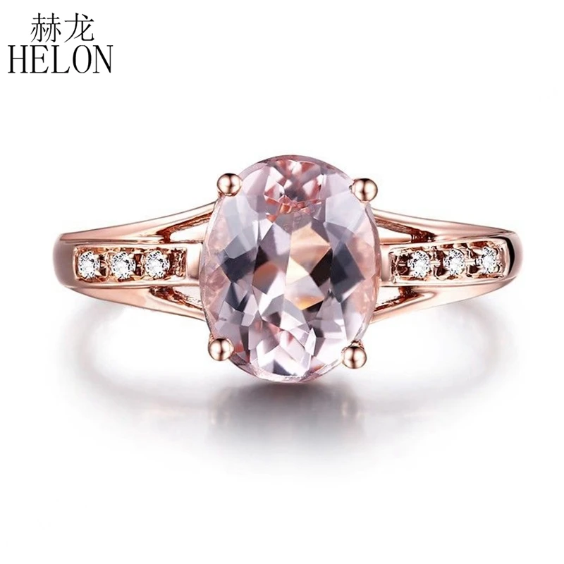 HELON Oval 9x7mm 1.7CT Morganite Fine Unique Engagement Wedding Ring Solid 14K Rose Gold Natual Diamonds Women Trendy Jewelry 
HELON Oval 9x7mm 1.7CT Morganite Fine Unique Engagement Wedding Ring Solid 14K Rose Gold Natual Diamonds Women Trendy Jewelry