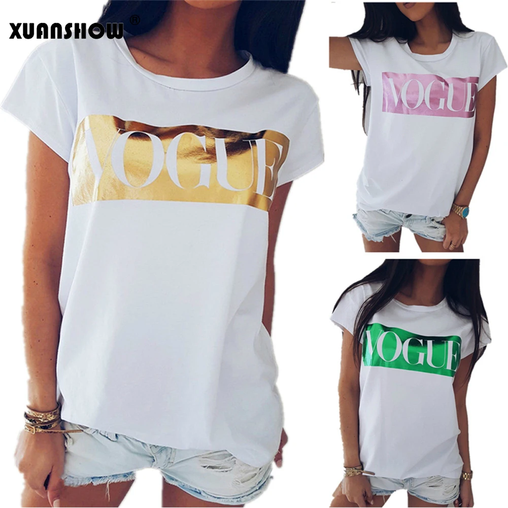 XUANSHOW New Arrival 2019 Fashion Women's Summer T Shirts Short Sleeve O Neck VOGUE Printed Tee Shirt Femme Casual Harajuku Tops
XUANSHOW New Arrival 2019 Fashion Women's Summer T Shirts Short Sleeve O Neck VOGUE Printed Tee Shirt Femme Casual Harajuku Tops