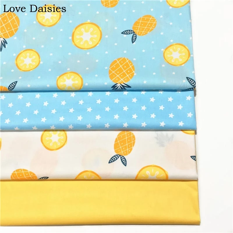 100% cotton twill cloth BLUE WHITE fruit pineapple lemon star yellow fabric for DIY cribs bedding dress patchwork handwork decor
100% cotton twill cloth BLUE WHITE fruit pineapple lemon star yellow fabric for DIY cribs bedding dress patchwork handwork decor