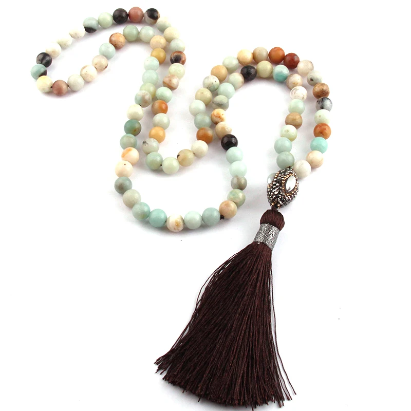 Free Shipping Fashion Amazonite Stones Bohemian Tribal Jewelry Oval Pearl Crystal Ball & Tassel Necklace
Free Shipping Fashion Amazonite Stones Bohemian Tribal Jewelry Oval Pearl Crystal Ball & Tassel Necklace