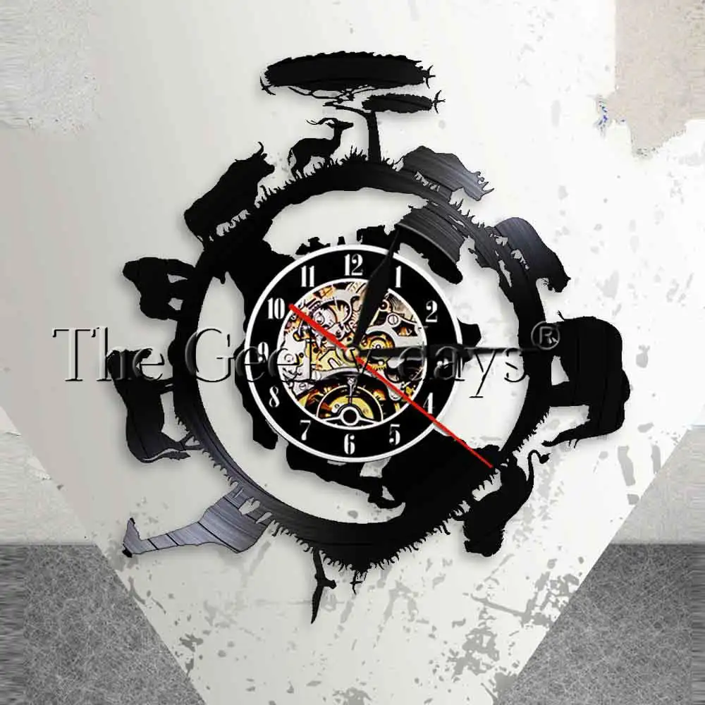 African Wild Animals Landscape Modern Design Jungle Animals Wall Clock Africa Sunset Wall Decor Vintage Vinyl Record Wall Clock
African Wild Animals Landscape Modern Design Jungle Animals Wall Clock Africa Sunset Wall Decor Vintage Vinyl Record Wall Clock