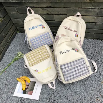 Backpack Women Large Capacity Fashion Simple School Backpack Girl Solid Color Waterproof Nylon Casual Backpack School Bag K716
Backpack Women Large Capacity Fashion Simple School Backpack Girl Solid Color Waterproof Nylon Casual Backpack School Bag K716