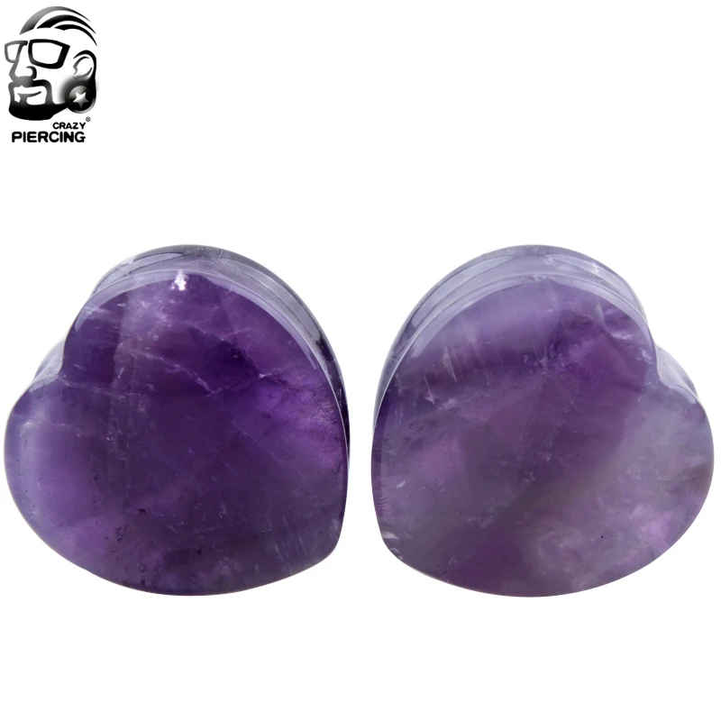 Hot Selling Beautiful Purple Heart Stone Ear Plug Fashion Expander Extension Tunnels Piercing Piercing Body Jewelry 6mm-25mm
Hot Selling Beautiful Purple Heart Stone Ear Plug Fashion Expander Extension Tunnels Piercing Piercing Body Jewelry 6mm-25mm