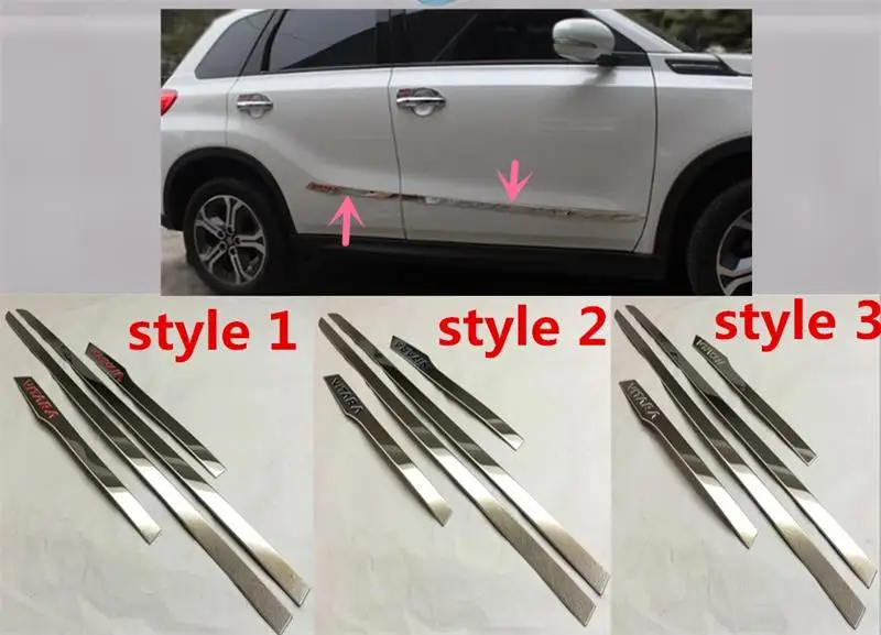 Abaiwai Stainless Steel For Suzuki Vitara 2015 2016 Side Door Body Trim Cover Trims Molding Protector Car-Styling Accessories | Автомобили