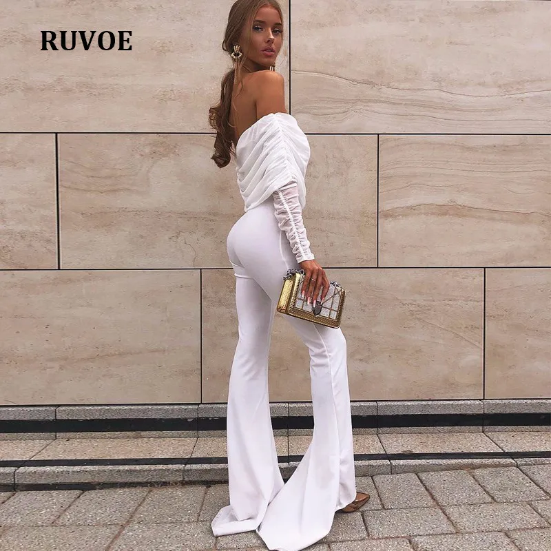 Newest Women White Color Long Sleeve Jumpsuit Romper Slash Neck Clubwear Playsuit Party Boot Cut Trousers Jumpsuit female TB-79
Newest Women White Color Long Sleeve Jumpsuit Romper Slash Neck Clubwear Playsuit Party Boot Cut Trousers Jumpsuit female TB-79