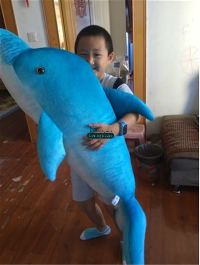 Dorimytrader Large 115cm Animal Dolphin Plush Pillow 45inches Soft Stuffed Simulated Dolphins Doll Cartoon Toy Kids Gift DY61657(27)