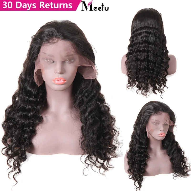 Lace Front Human Hair Wigs Brazilian Deep Wave Wig Pre Plucked Lace Wig With Baby Hair Natural Color 180% Remy Wigs Meetu Hair
Lace Front Human Hair Wigs Brazilian Deep Wave Wig Pre Plucked Lace Wig With Baby Hair Natural Color 180% Remy Wigs Meetu Hair